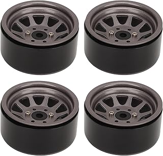 Buje de Rueda RC, Juego de Llantas de Rueda RC de 4 Piezas Resistente a la Presión y Al Desgaste con Tornillos para Reemplazo (Color Ti)
