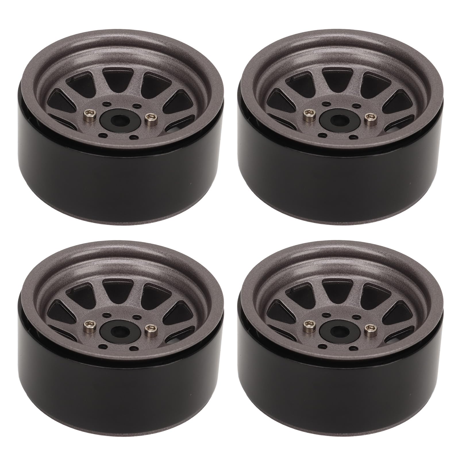 Zestaw 4 felg RC ze stali stopowej cynkowej, uniwersalnych, 1,9 cala, 10 felg, piasta koła do zdalnie sterowanego samochodu gąsienicowego Axial SCX10 II III (Kolor)