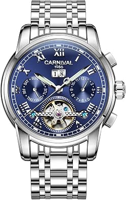 TEINTOP Carnival Complications Watches for Men Automatic Mechanical (Blue)