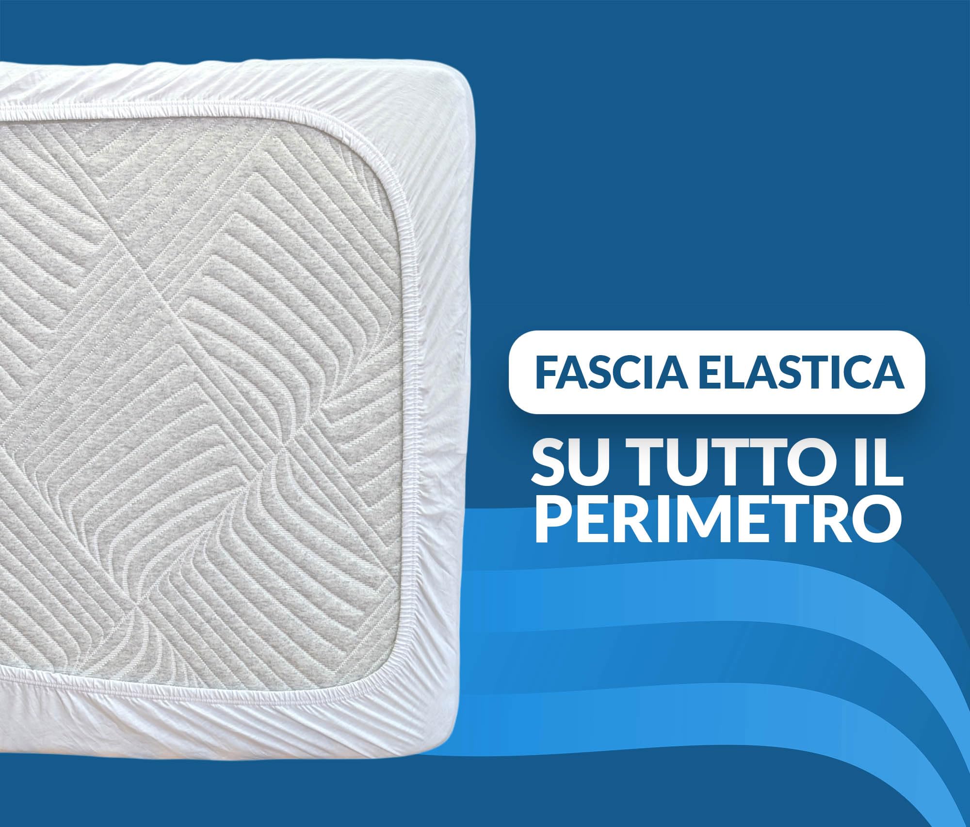 Coprimaterasso Matrimoniale 160x190 In spugna di Cotone Made in Italy Traspirante Ipoallergenico Fresco d'estate e Caldo d'inverno Con Angoli Oeko Tex adatto fino a 165x190 oppure 160x195 altezza 30cm