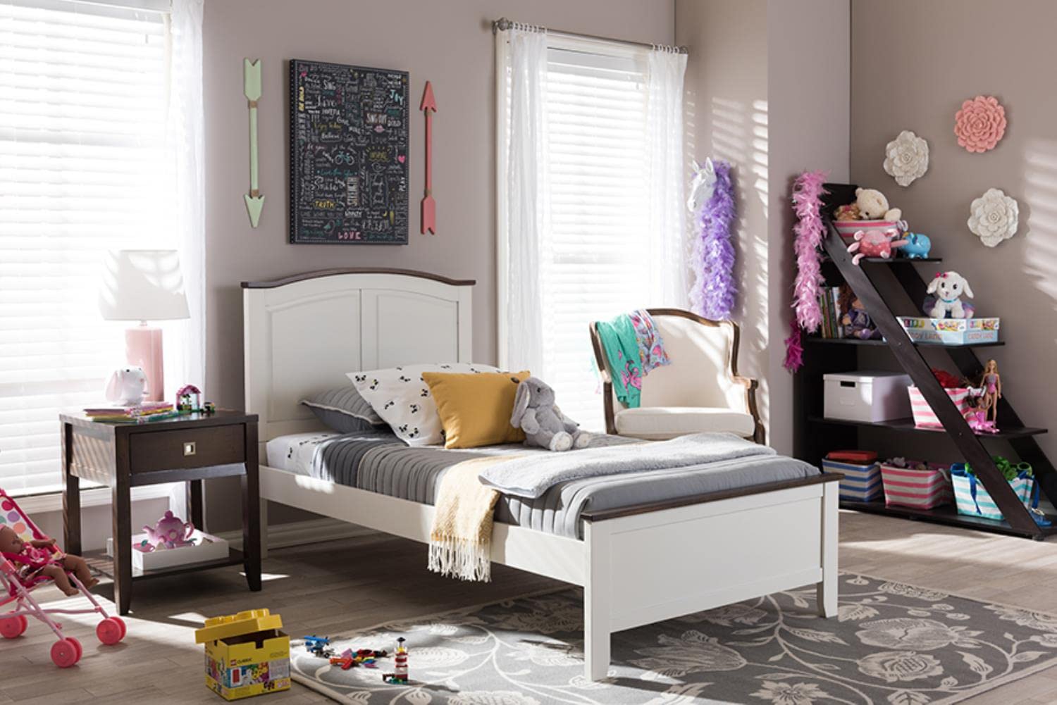 Amazon.com: Baxton Studio Harry Twin Platform Bed in Butter Milk : Home &  Kitchen