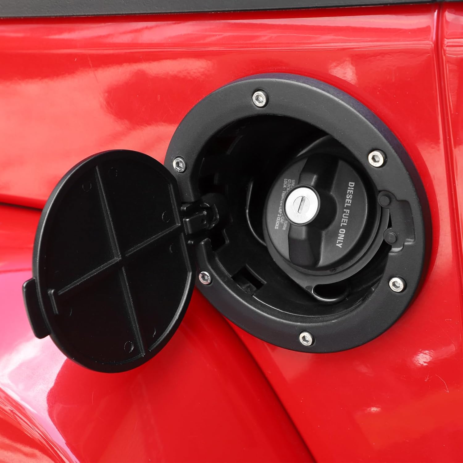 for Jeep JK Gas Cap Door Cover Aluminum Alloy for Jeep Wrangler JK JKU 2007-2017 Black Exterior Accessories