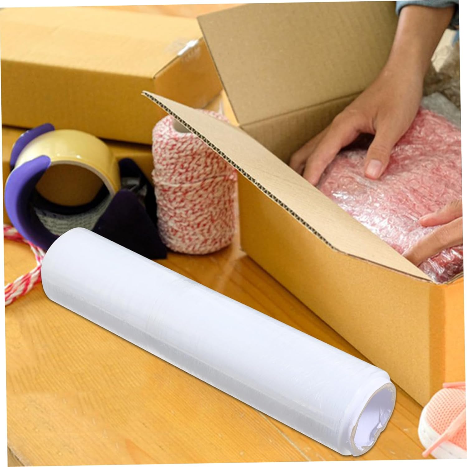 Industrial Stretch Film Roll Wide Clear Packing Cling for Moving Dust and Water Resistance High Elasticity for Secure Packaging