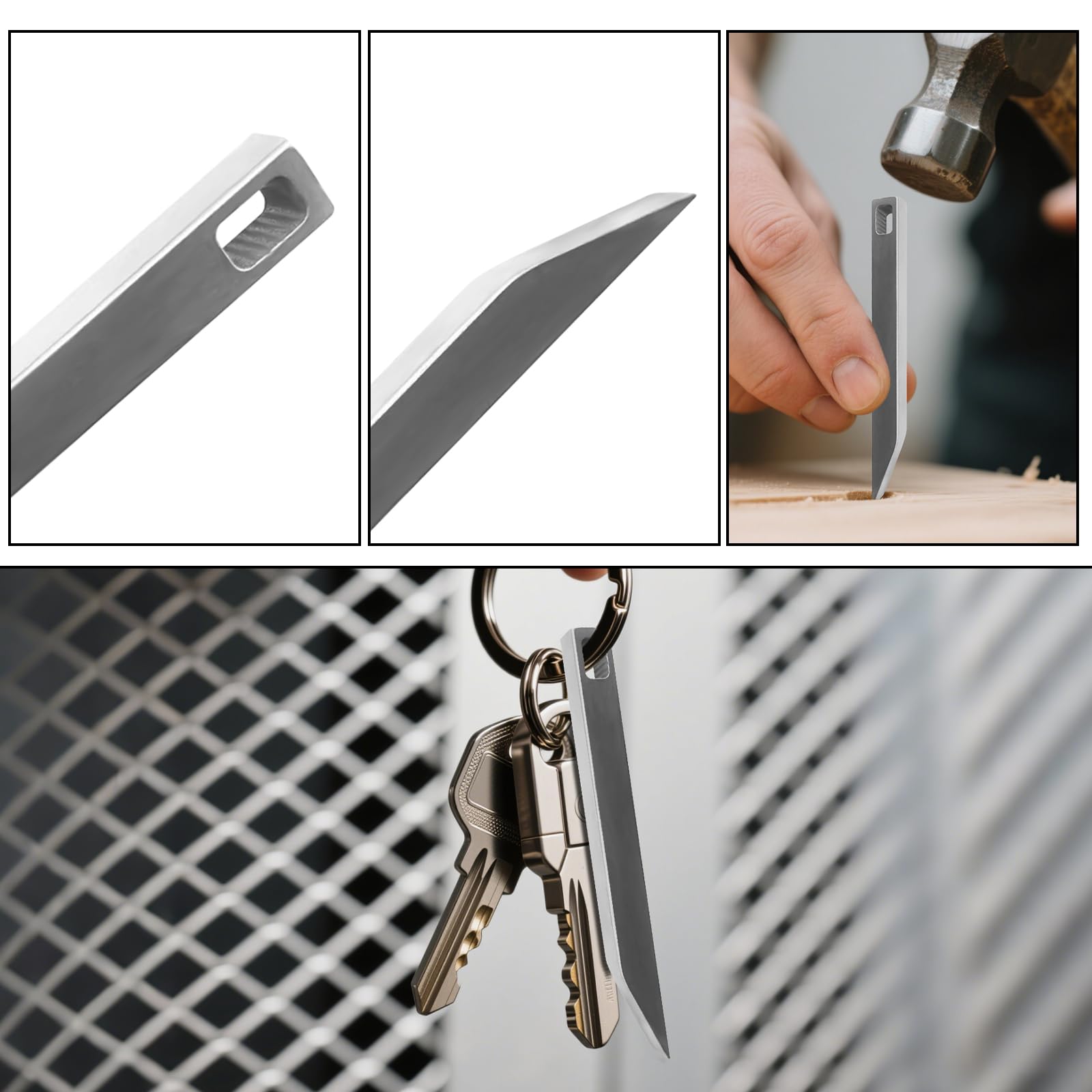 2 Pack EDC Stainless Steel Pry Bar for Every Day Carry Mini Portable Multitool Bottle and Box Opener - Image 3