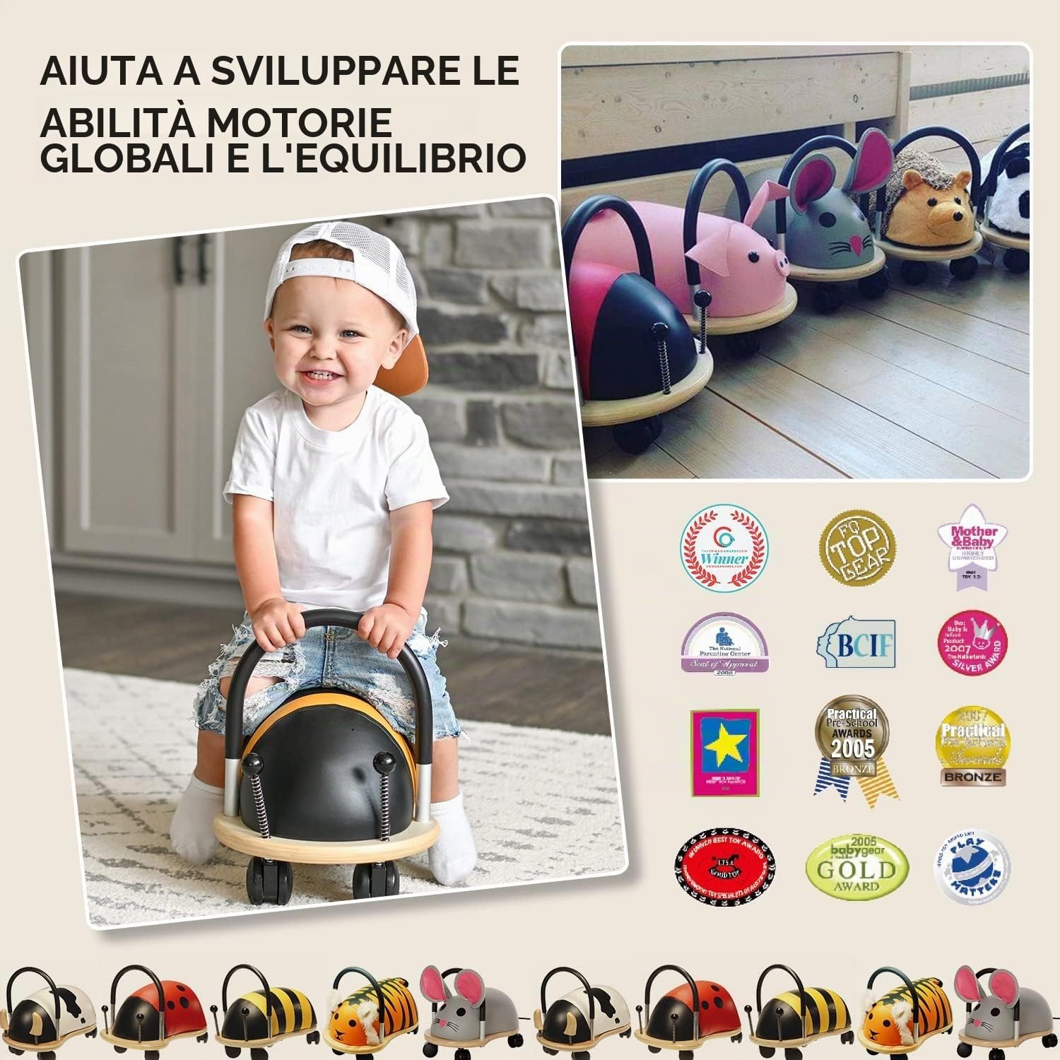 Insetto Cavalcabile con Ruote l’Ape (piccolo)