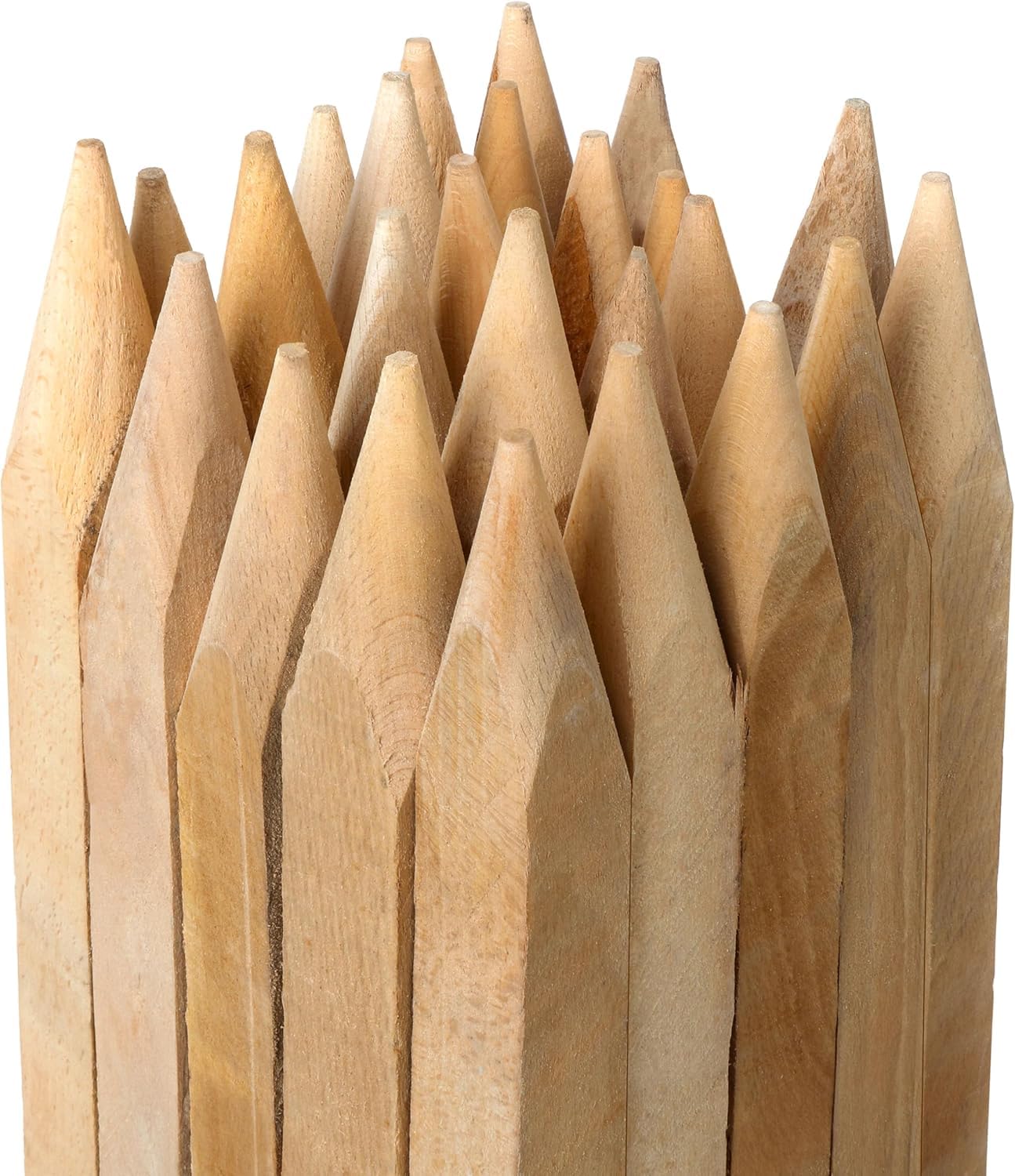 Holzpfähle Quadratisch 25 Stück – Länge 120cm – 25 x 25 mm Holzstäbe aus Buchenholz – Pflanzenstütze und Pflanzstäbe für Gartenarbeiten, Beetmarkierung und Leichten Gartenzaun