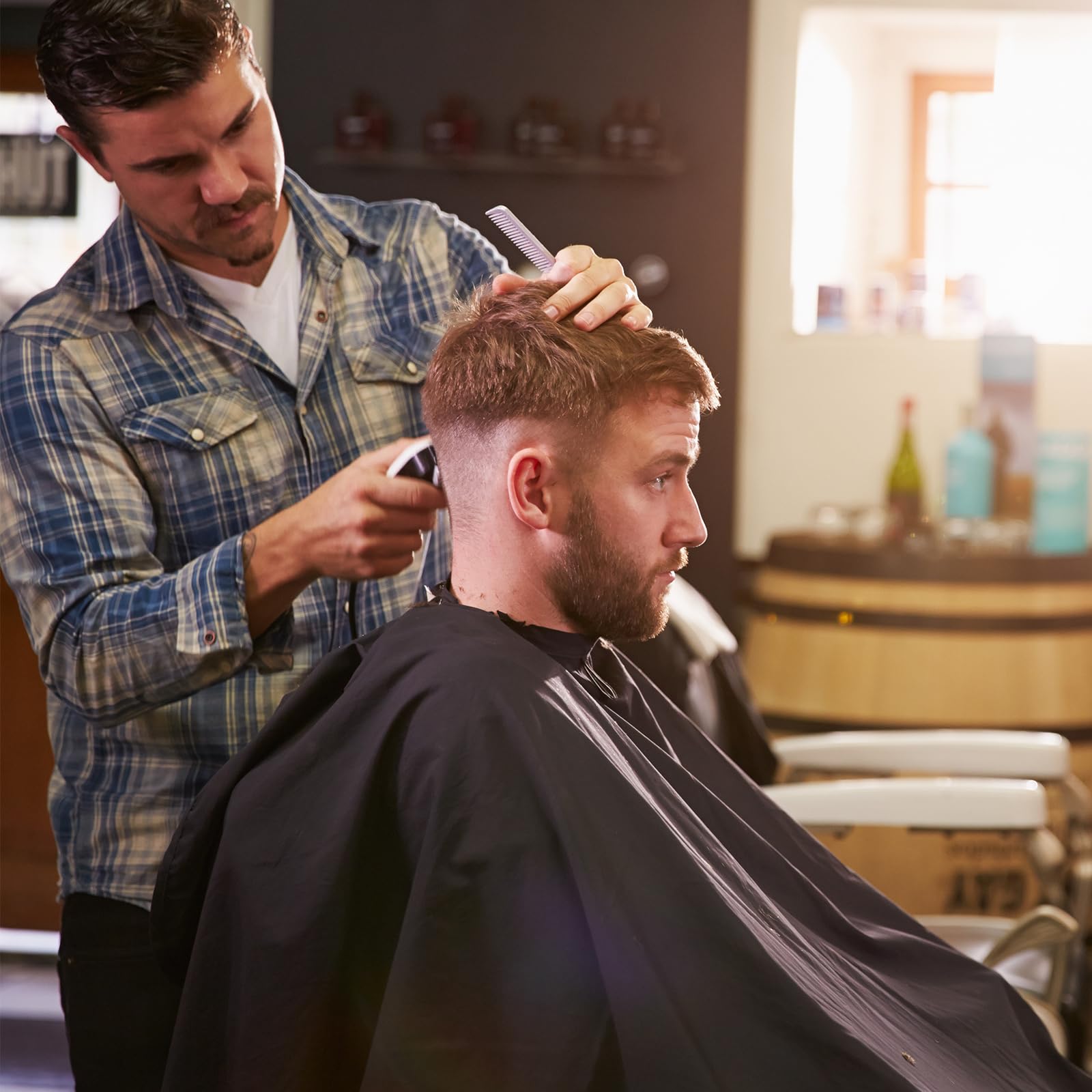 Liitrsh 12 szt. zestaw akcesoriów do salonu fryzjerskiego, w tym 6 szt. fartuch stylisty włosów z kieszeniami, 6 szt. peleryna stylisty włosów, wodoodporny fartuch fryzjerski, sprzęt do salonu