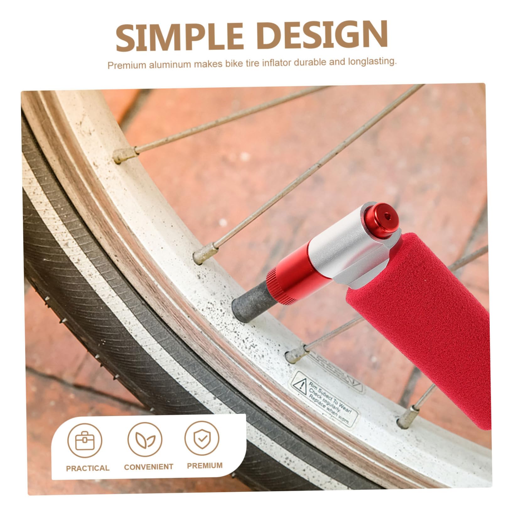 Sosoport CO2-Aufblasvorrichtung Bike Tool fahrradpumpe Bike Gadgets Fahrradventil Radfahren Inflator mit französischem Mund Reifenfüller Mini- Reifen füller rot