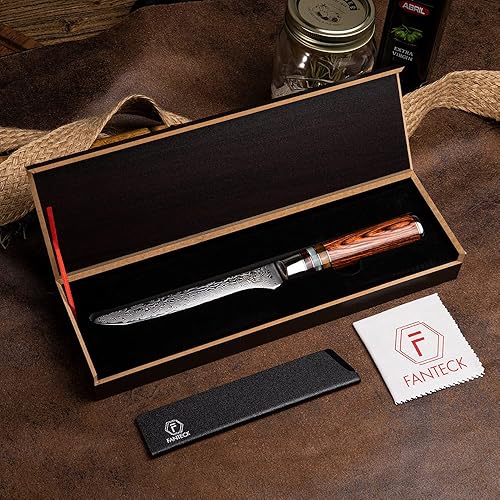 Miniatura 8 de Cuchillo deshuesador de 5.5 pulgadas, cuchillo de filete japonés profesional de acero de alto carbono, afilado y curvado, hoja flexible, cuchillo de