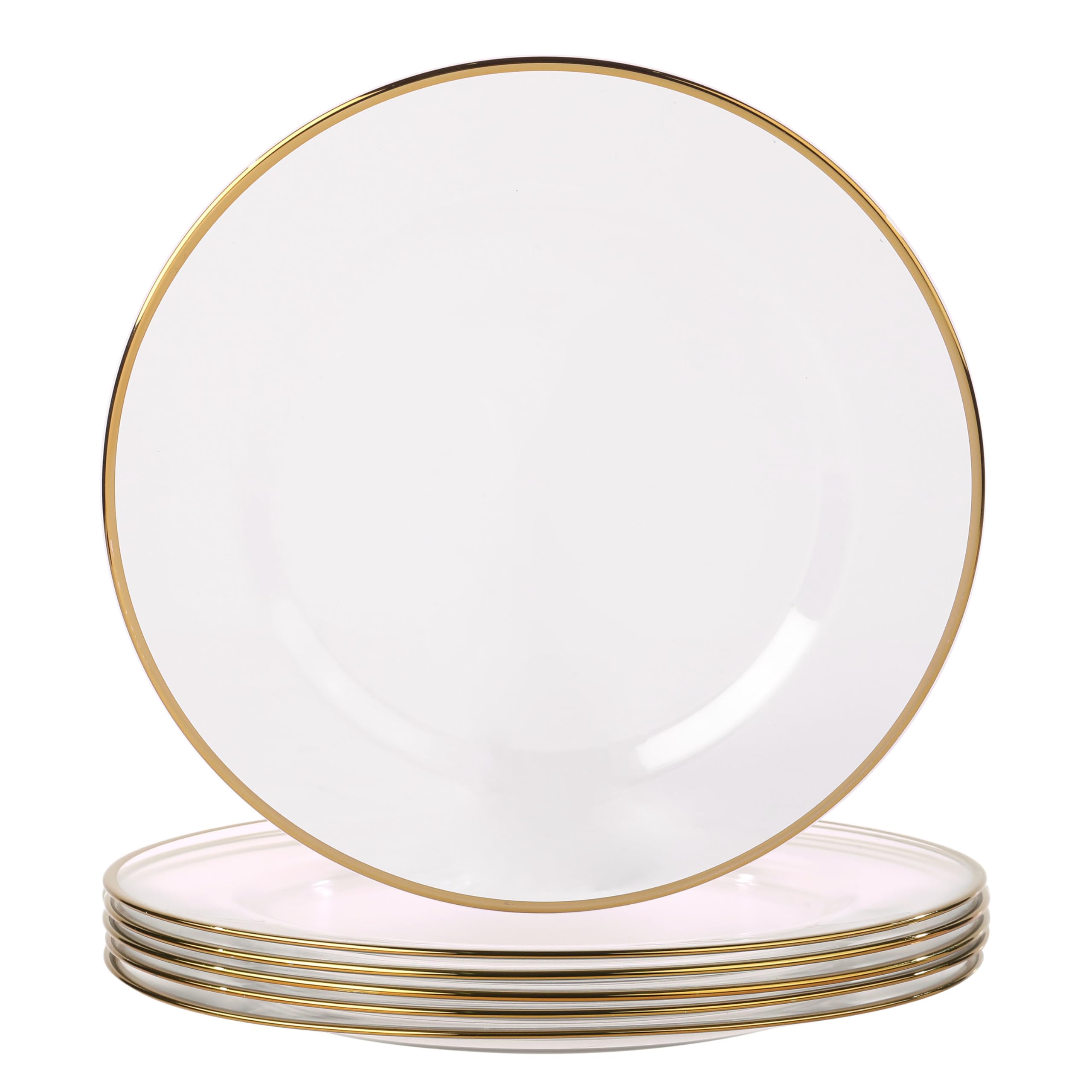 Enhance Your Table Setting: 6-Piece Hammered Glass Charger Plate Set - Elegant 13-Inch Plates for Distinctive Dining