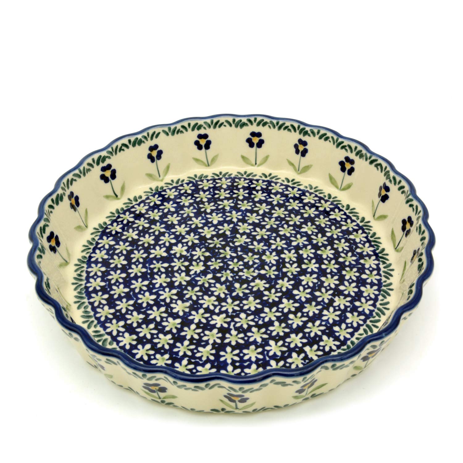 Bunzlauer keramik Tarte- oder Quiche-Form 23 cm (Dekor Angelika)
