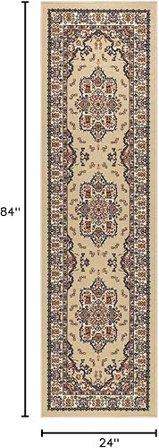 Miniatura 2 de Antep Rugs Alfombras Oriental - Alfombras tradicionales de 2 x 7 pies (antideslizante) de bajo perfil con parte trasera de goma para interiores