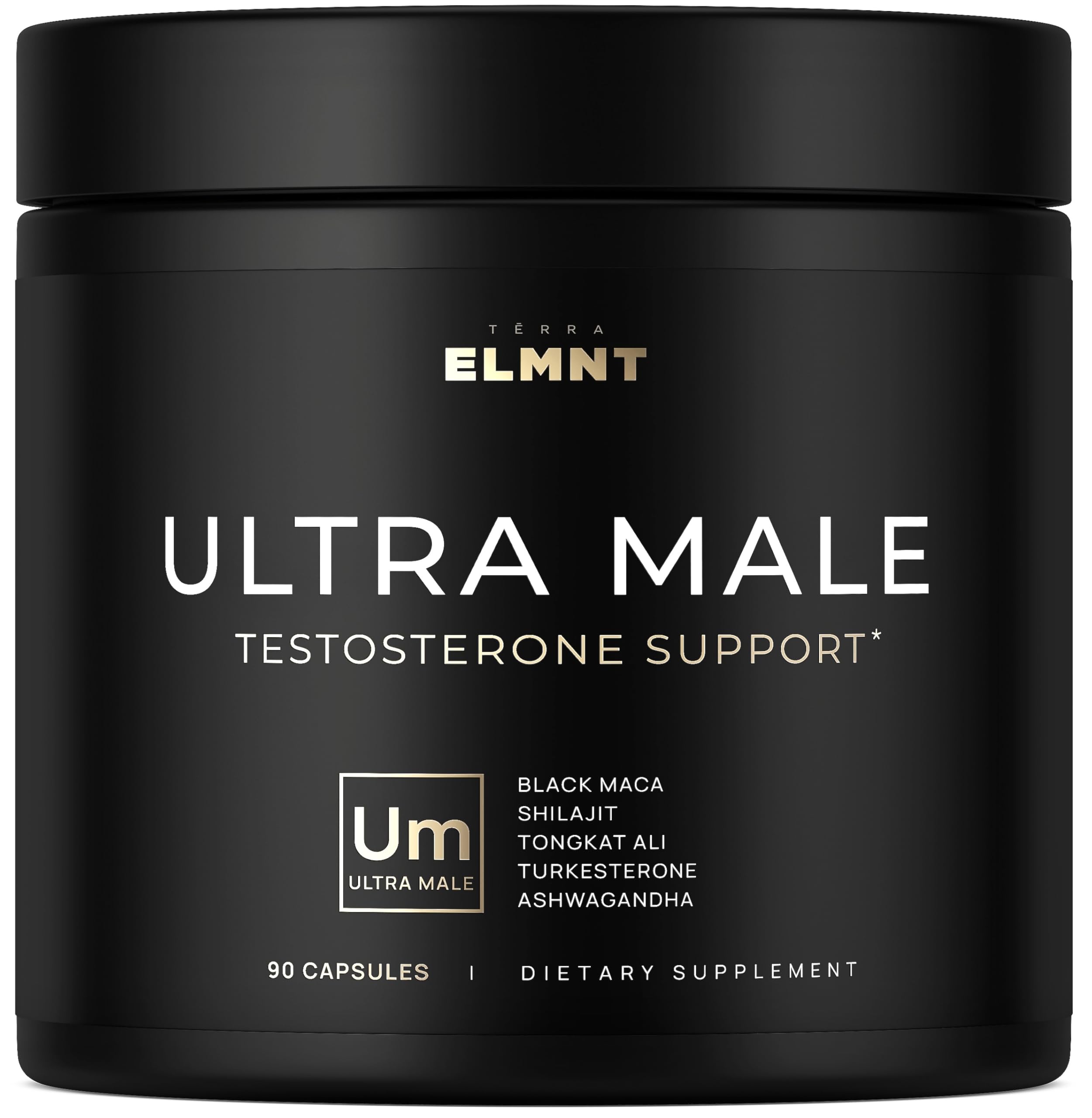ULTRA MALE® Premium Testosterone Booster for Men w. 100:1 Shilajit, 40:1 Black Maca, Ashwagandha 25%, Tongkat Ali 10% - Clinical Strength Male Enhancing Testosterone Supplement for Men Health Libido+ - 2