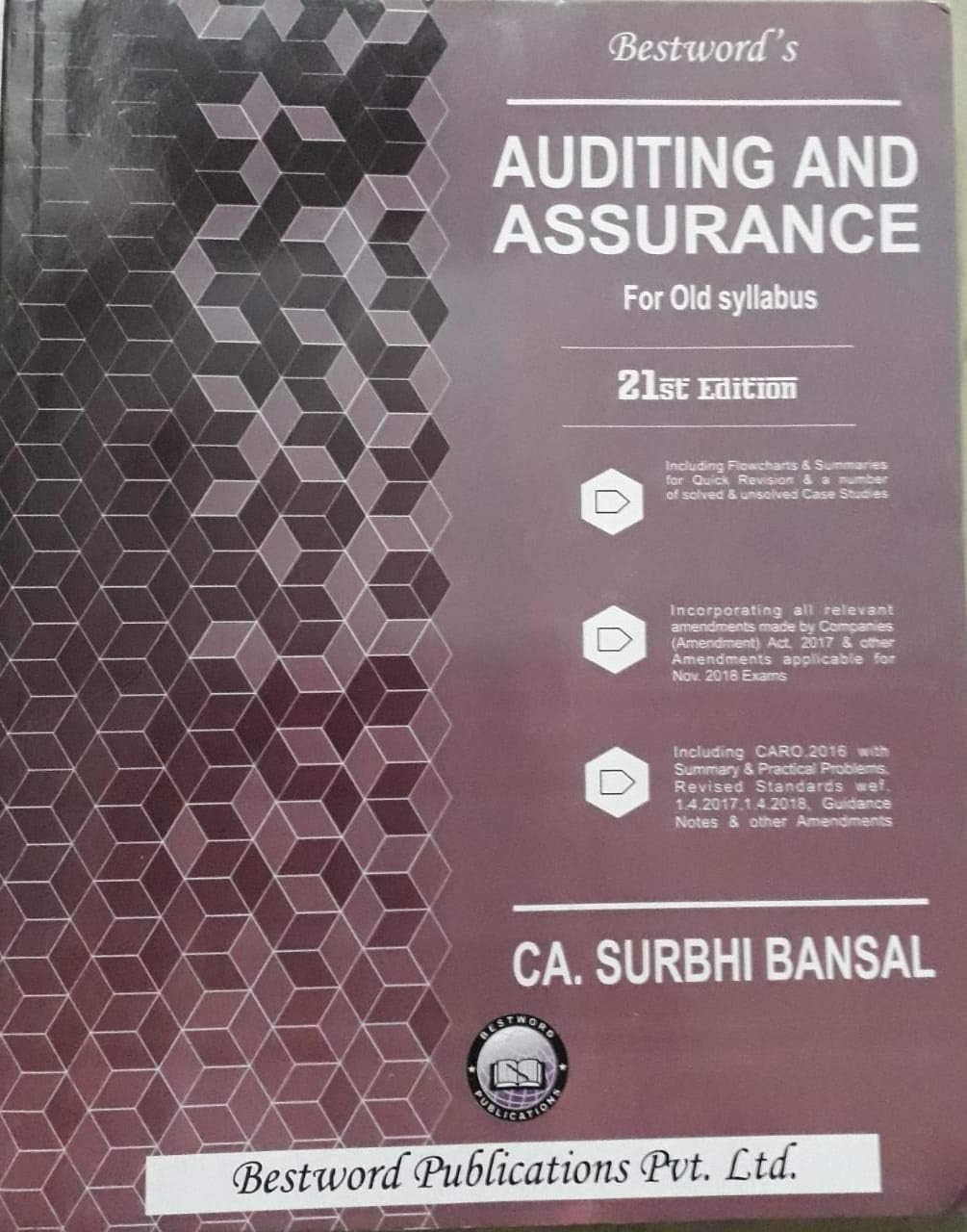 Auditing & Assurance For CA Inter Nov. 2018 Exam Latest Edition For Old Syllabus