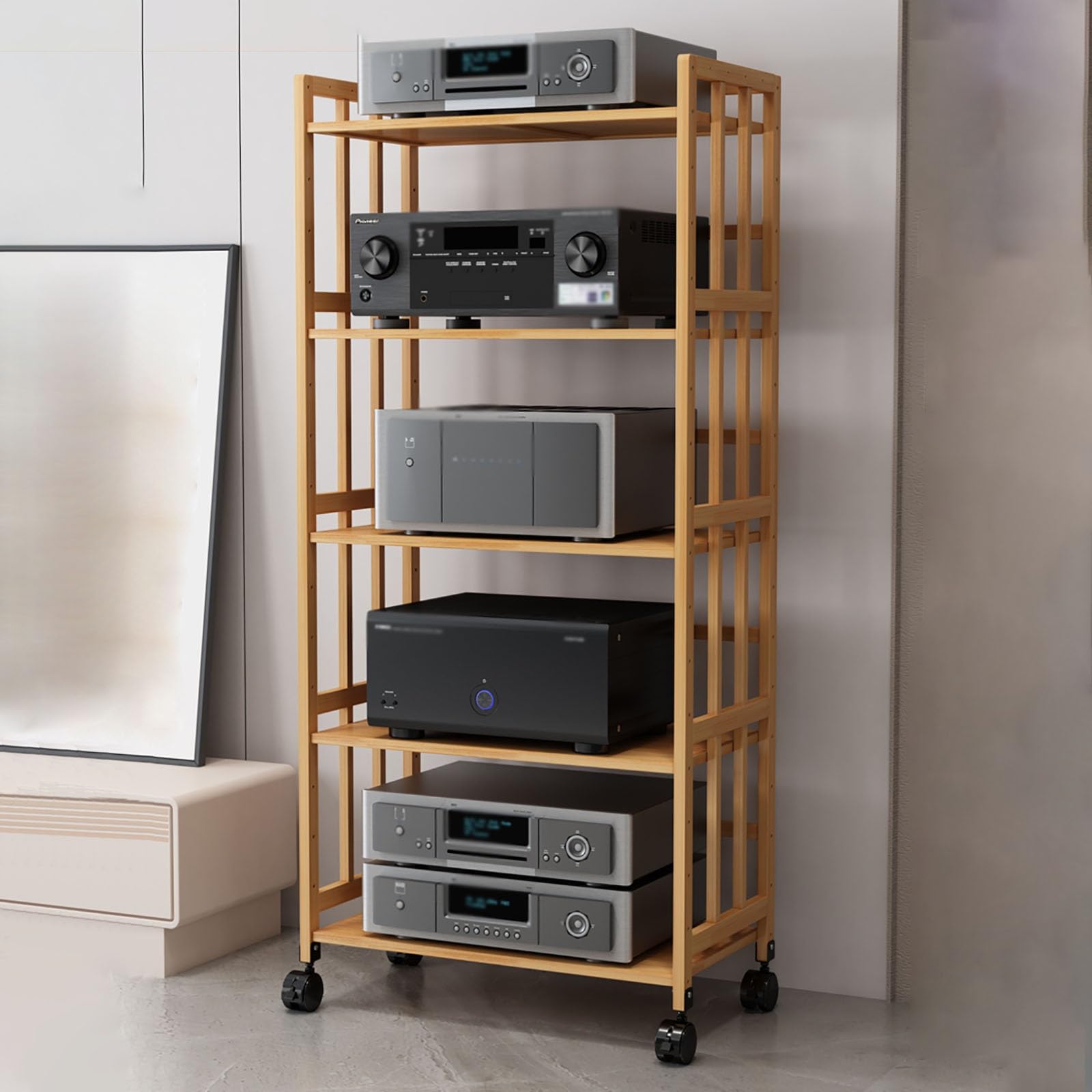 Meuble HiFi grande capacité réglable à niveaux pour rack audio et multimédia robuste
