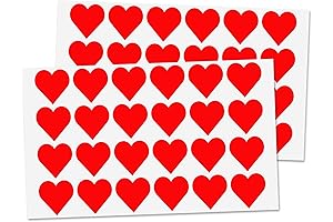 1200 Pack Heart Stickers for Crafts, 1 Inch Red Heart Stickers Roll Labels