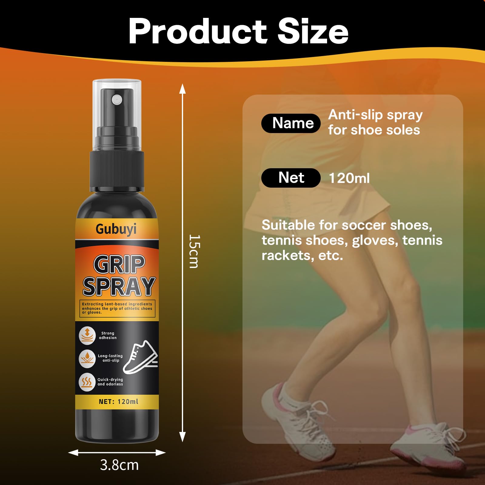 120ml Spray Antidérapant pour Chaussures de Basket-Ball, Performance Enhancer Anti Slip, Spray Antidérapant Boosts, Améliore la Traction des Chaussures, pour Plus de Performance