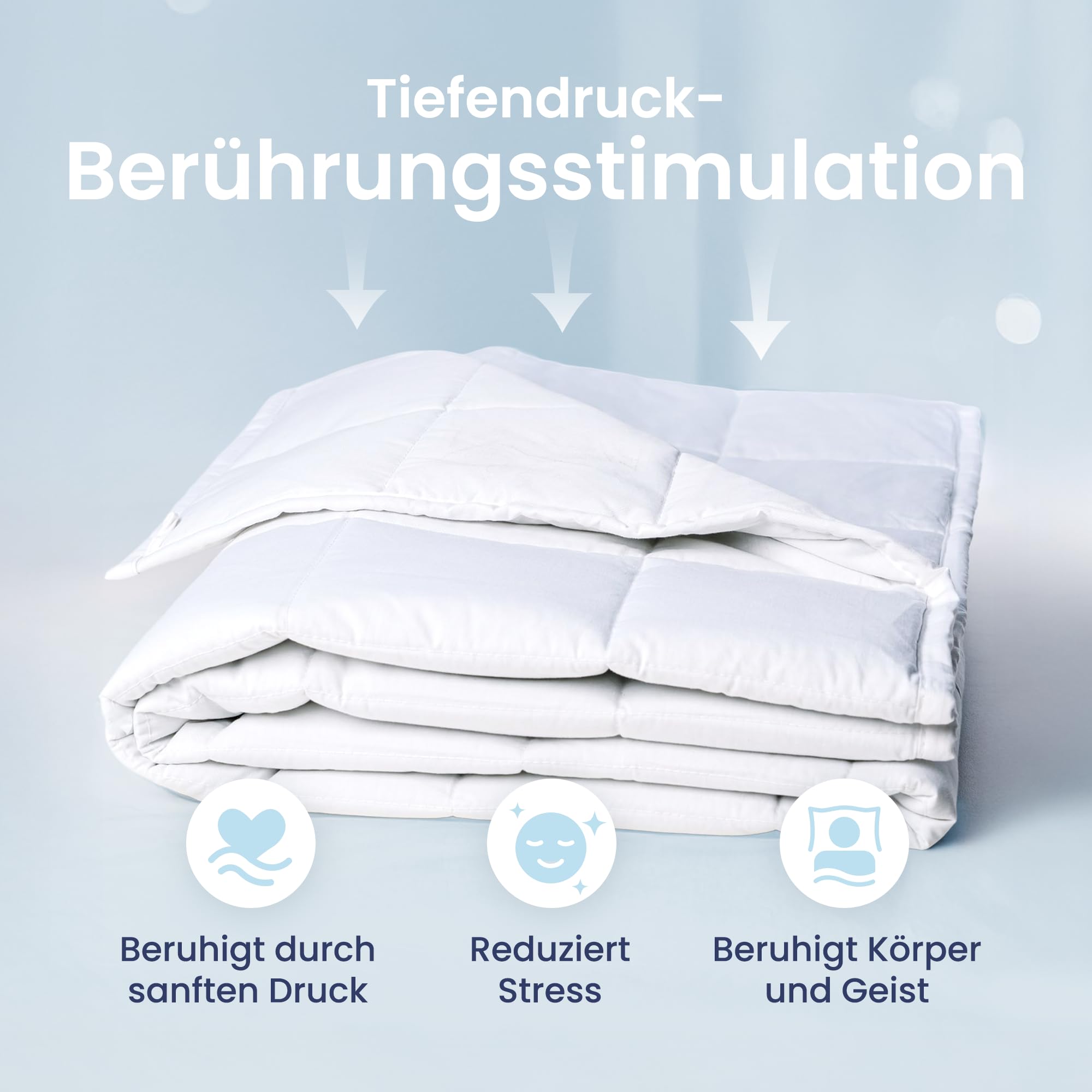 Anew Sleep Gewichtsdecke 140x220 cm 13 kg Schwere Decke Therapiedecke Erwachsene Atmungsaktive Bettdecke Stress Weiche Weighted Blanket