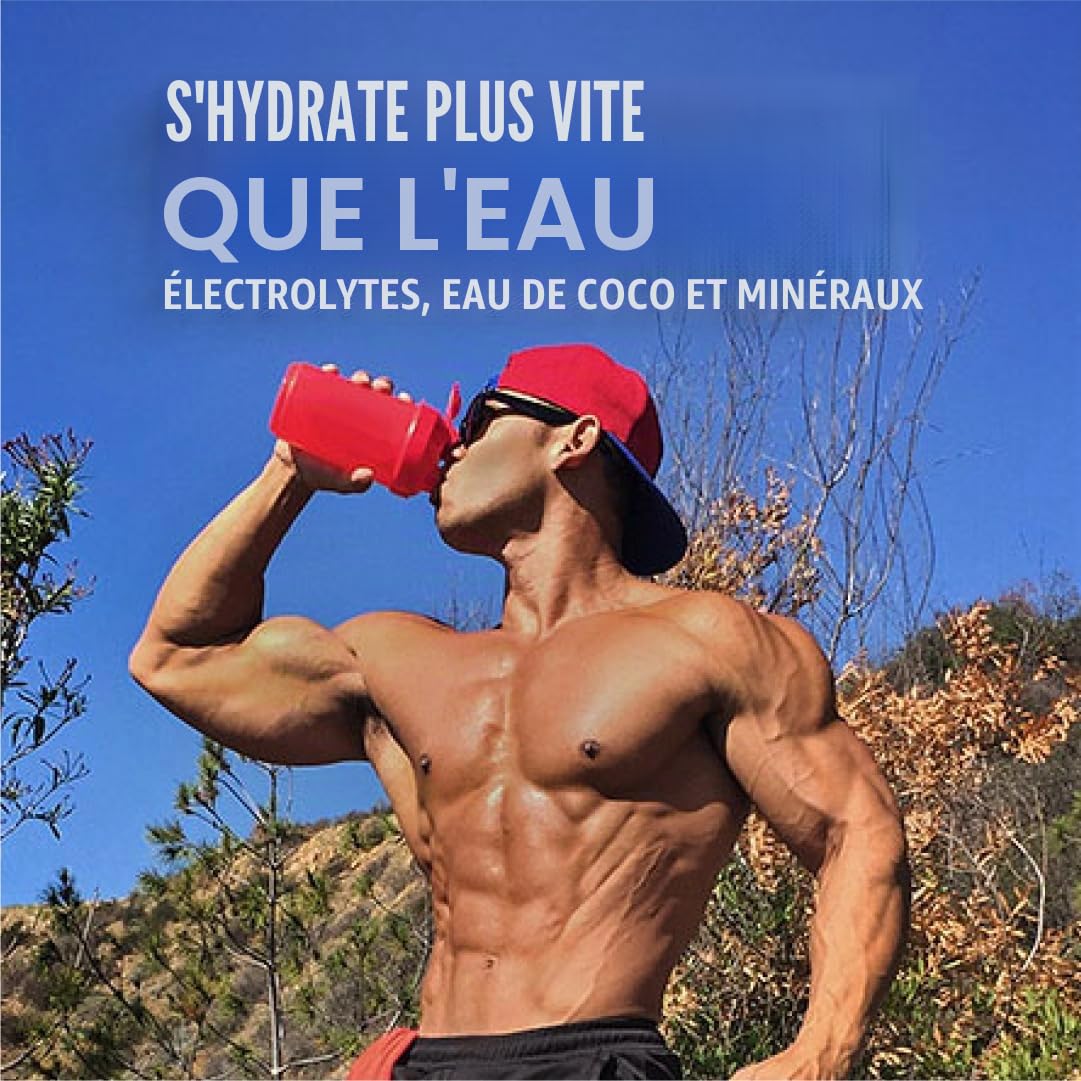 EHP Labs Hydreau Electrolytes Poudre sans sucre – Poudre d'hydratation pour endurance et énergie – Poudre d'électrolytes pour homme et femme – Électrolytes sans sucre – Fraise kiwi (40 portions)