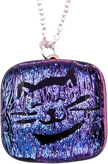 Cat Pendant, Cat Necklace, Handmade Glass Pendant, Dichroic Glass Pendant, 2cm x 2cm, Glass