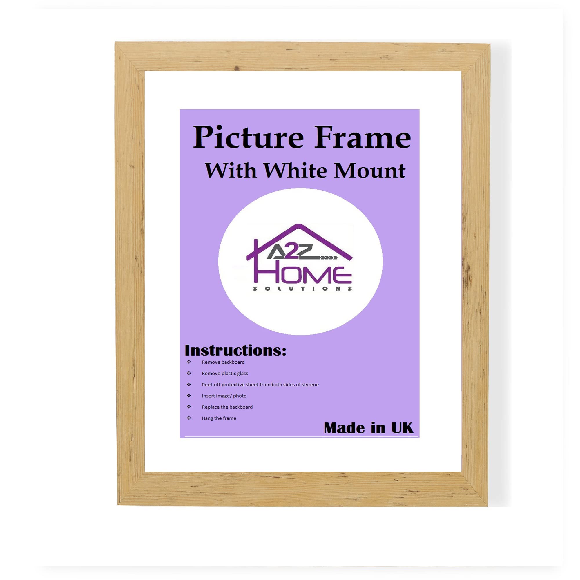 A2Z Home Solutions® Wall Poster Picture Frame With Mount to Hang Portrait or Landscape Art Gallery Pine Photo Frame With White Mount- 45x55 cm Pic Size 35x45 cm