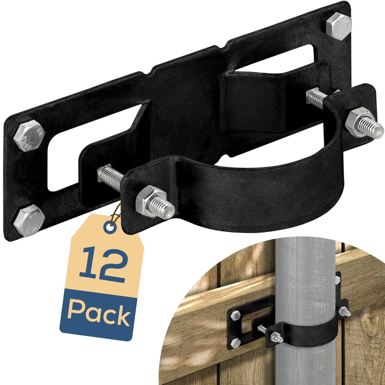 12 Pack Fence Brackets, Black Fence Frame, They use to Attach a Wooden  Fence to a Chain Link, Anyone Wants to Convert Their Wooden Poles to Metal  Poles (Black) : Amazon.co.uk: Garden