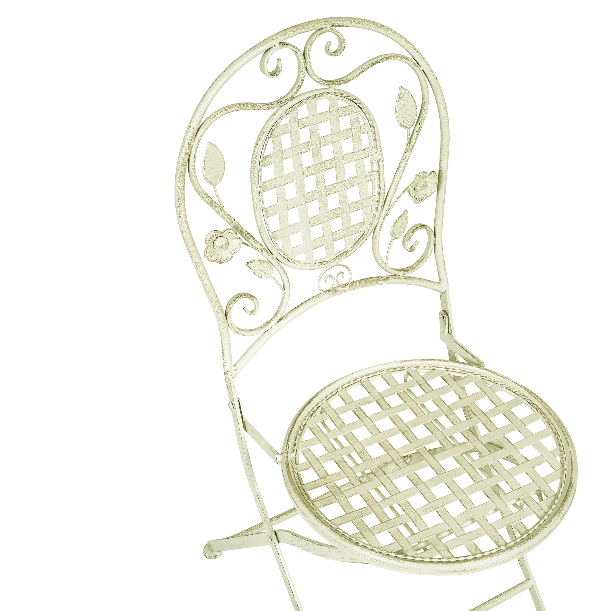 Beliani Lot 2 Chaises de Jardin Bistrot Pliantes pour Patio Terrasse ou Balcon au Style Traditionnel et Provençal
