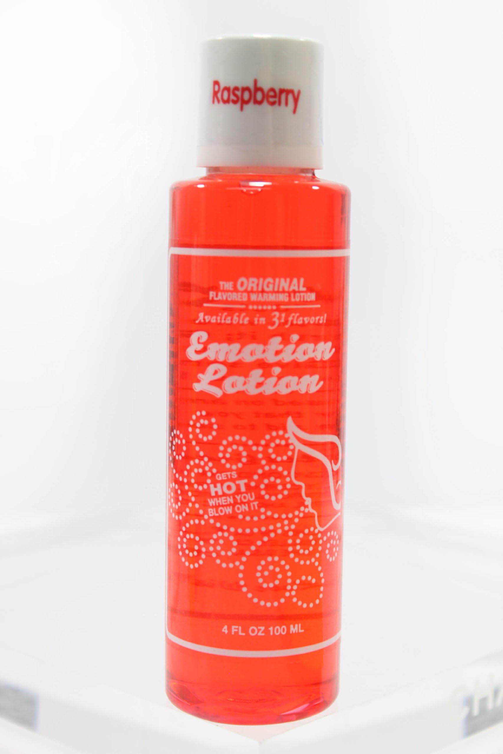 Edible Water Basesd Original Flavored Warming Massage Oil RASPBERRY by Emotion Lotion 4oz by Emotion Lotion