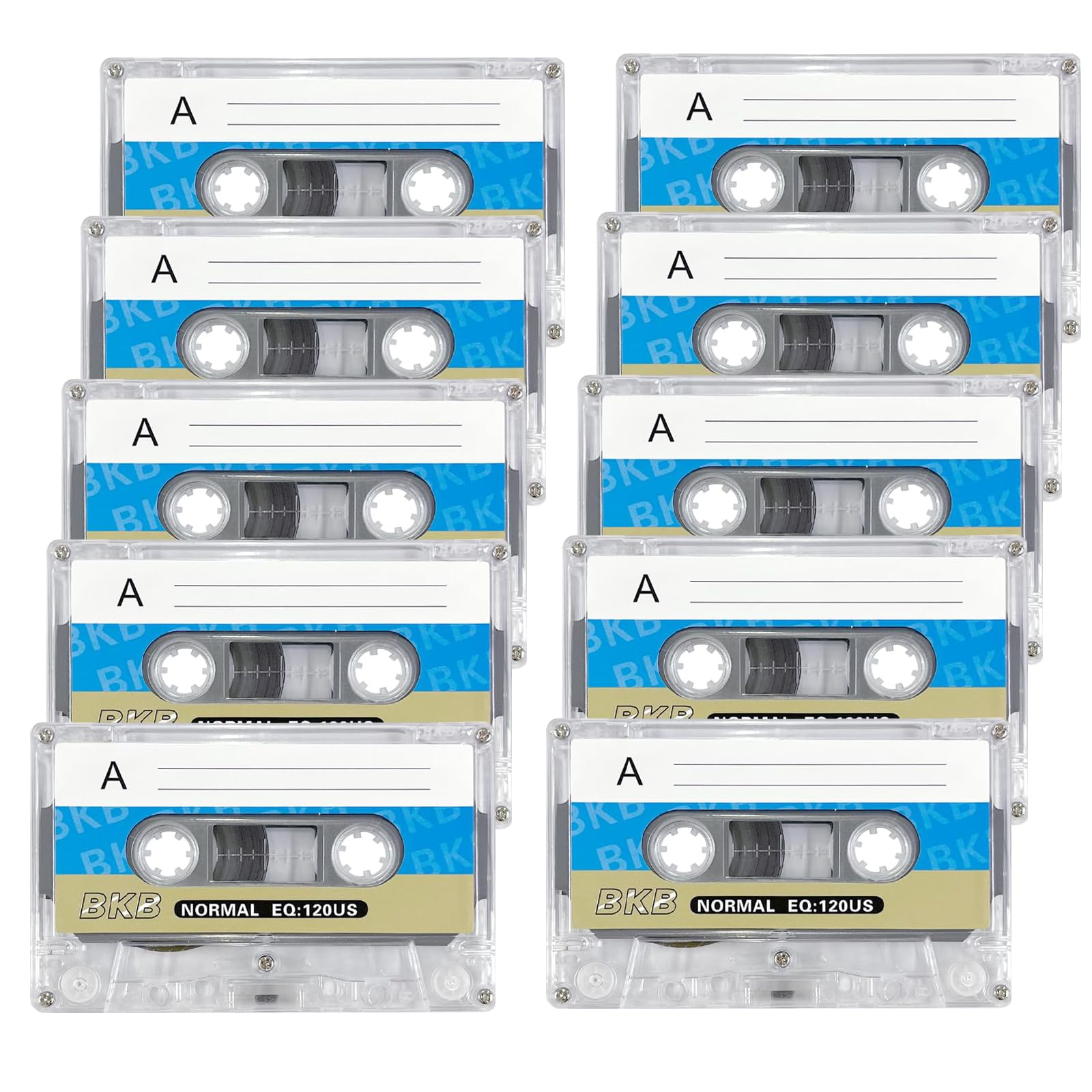 Cassettes audio vides 90 min, lot de 10, faible bruit pour enregistrements