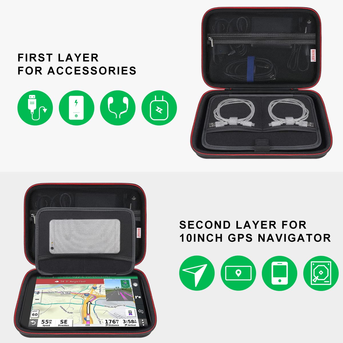 Amazon.com: BOVKE Hard Carrying GPS Case for 10-inch Garmin Dezl