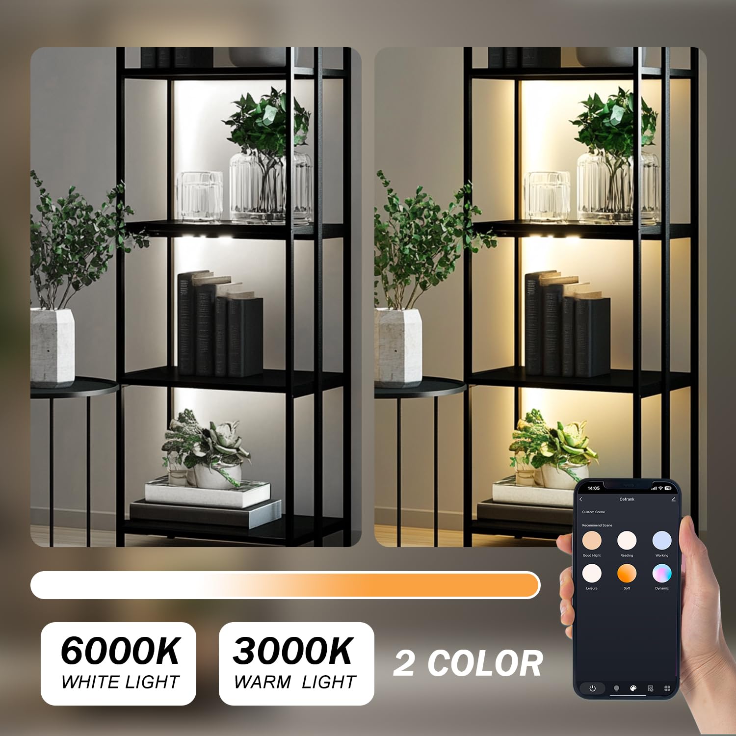 Cefrank Illuminazione Sottopensile Smart LED, 4 Barre da 30 cm a V, Luce Dimmerabile 2700K-6000K, 3W per Barra, Controllo App, Compatibile con Alexa e Google Assistant