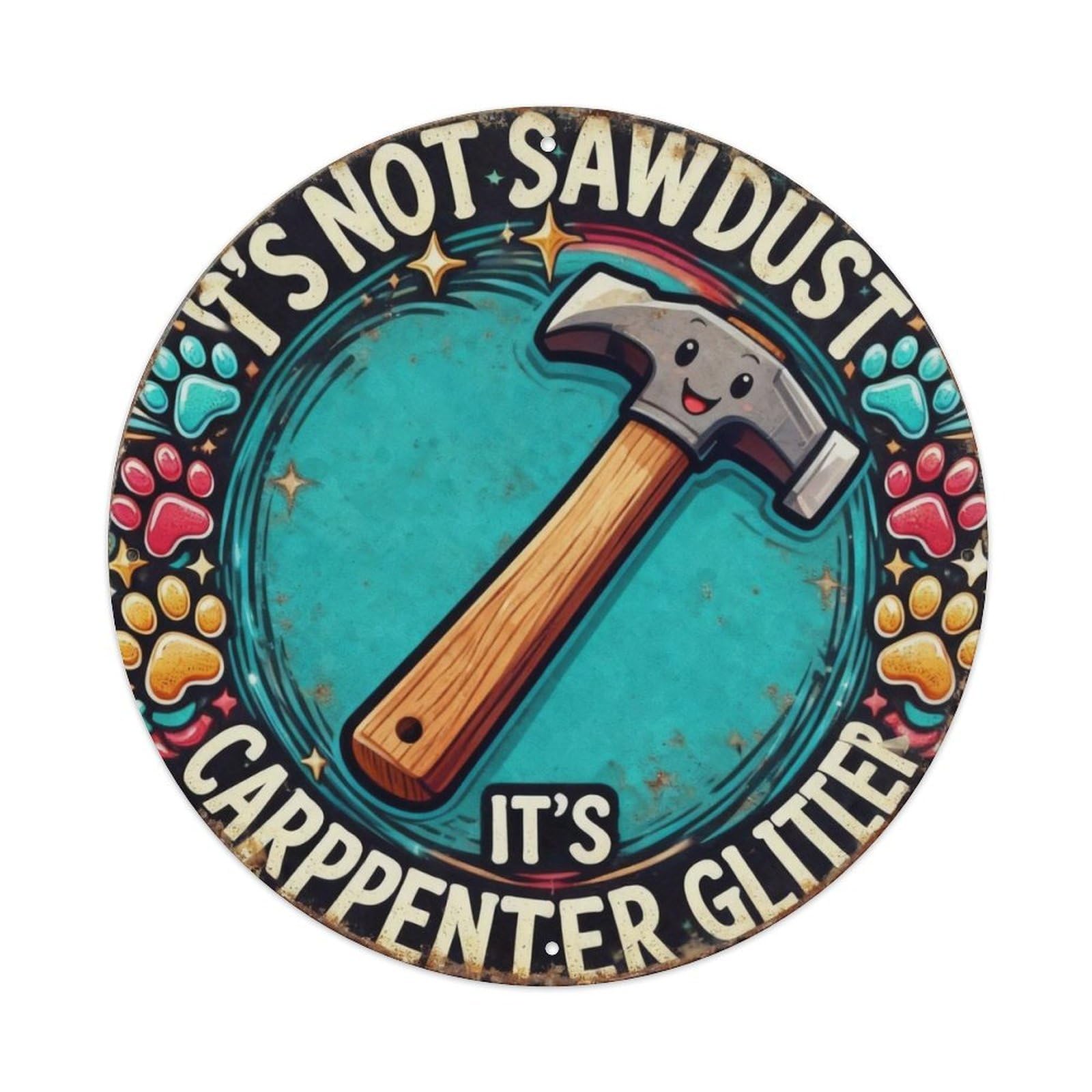 Carpenter Glitter Metal Tin Sign Plaque