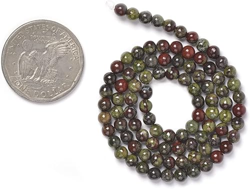 Miniatura 2 de Cuentas redondas sueltas de jaspe de sangre de dragón de 0.157 pulgadas (0.157 in) para hacer joyas