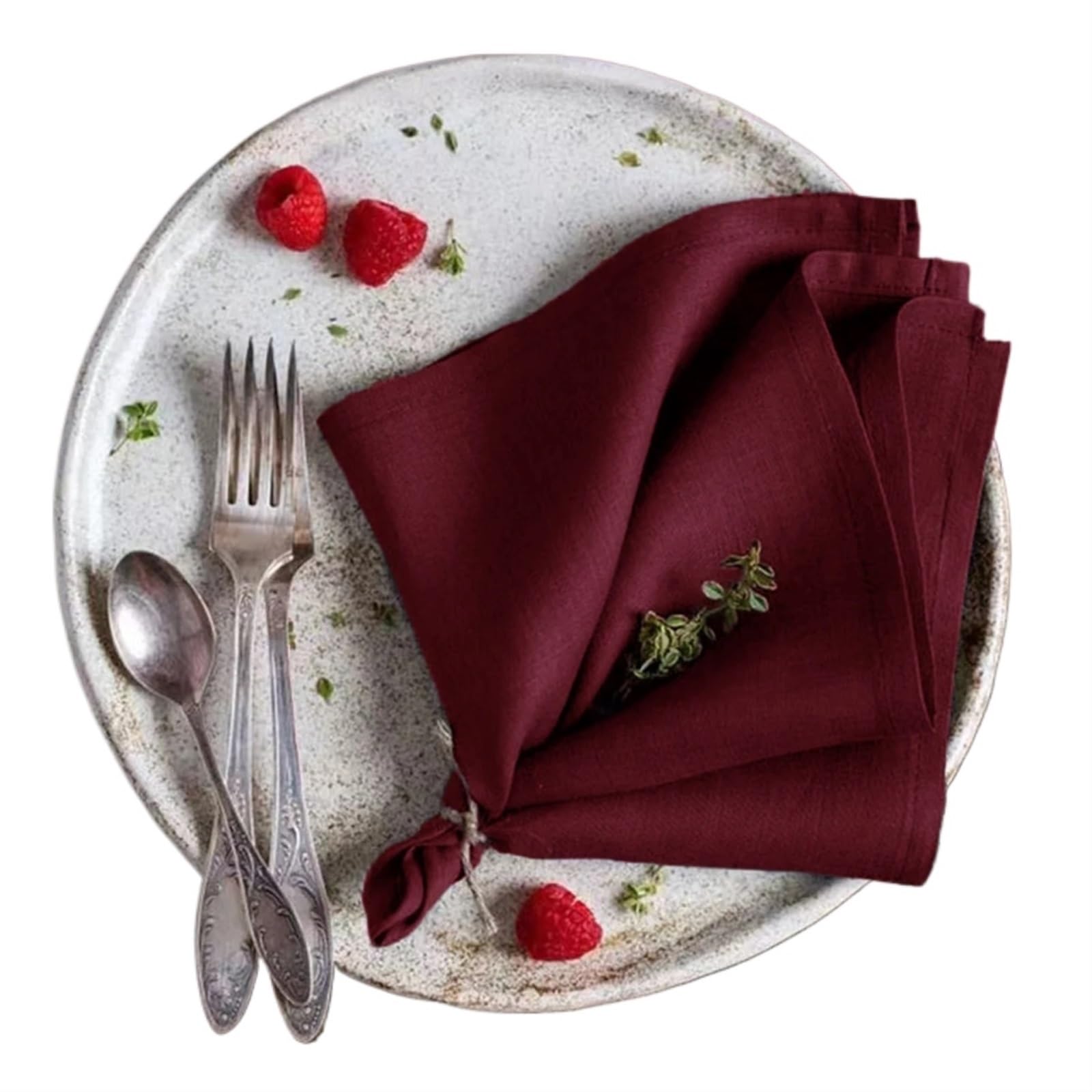 serviettes napkins Set of 6 40x40cm Table Cloth Napkins Polyester Thicken Placemat Reusable for Kitchen Dining Wedding Decoration for dining wedding party everyday home(Red)