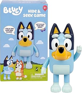 Bluey Game Hide and Seek Electronic Figure, Articulated, Musical Kids Figurines with Dance Mode, Interactive Play Toddler Figurine Toys for Ages 3+
