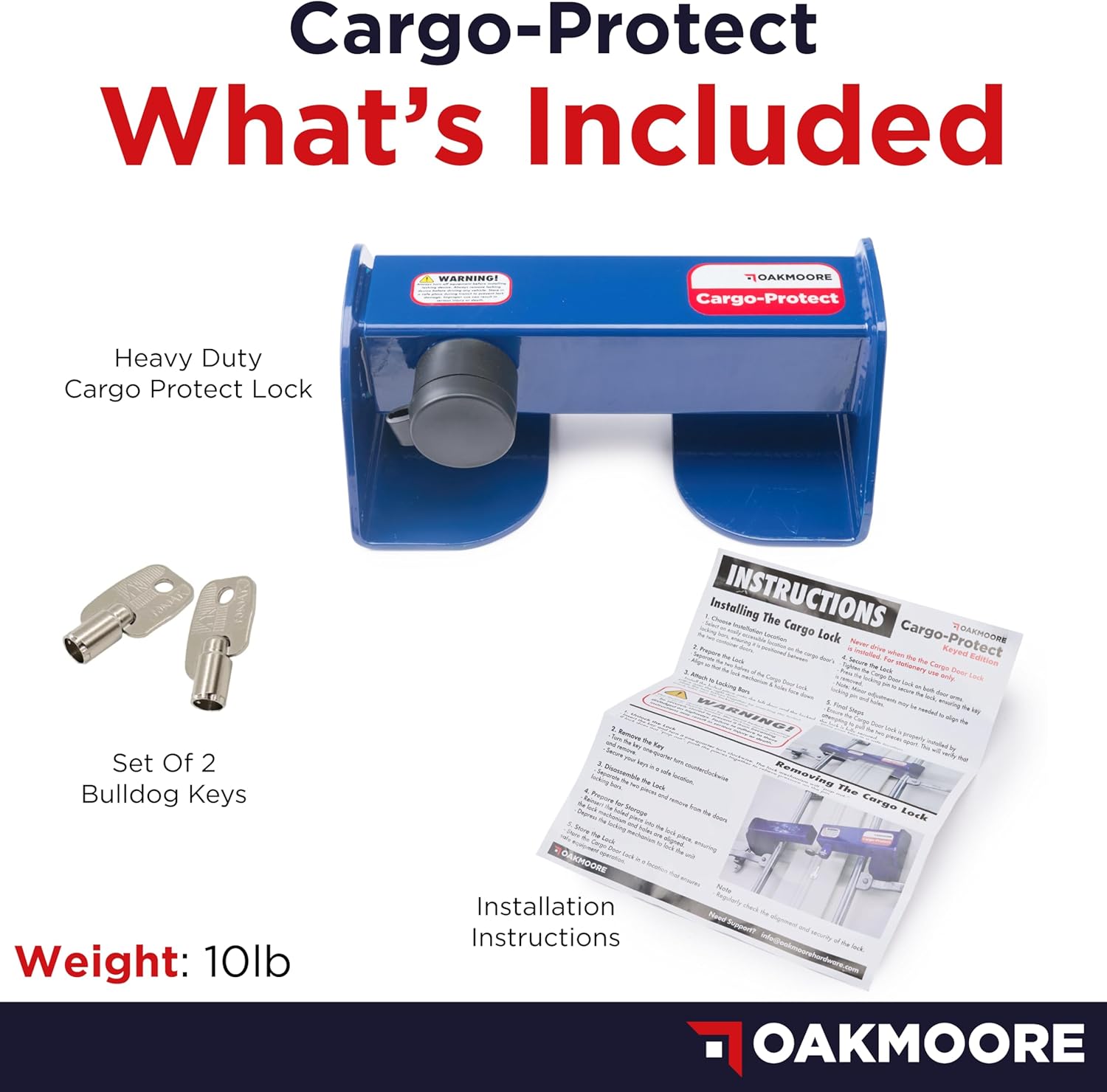 Shipping Container Lock | Cargo Van and Semi Trailer Door Lock Heavy Duty | Sea & Box Trailer Door Locks - Security Keyed Shipping Container Locks Heavy Duty