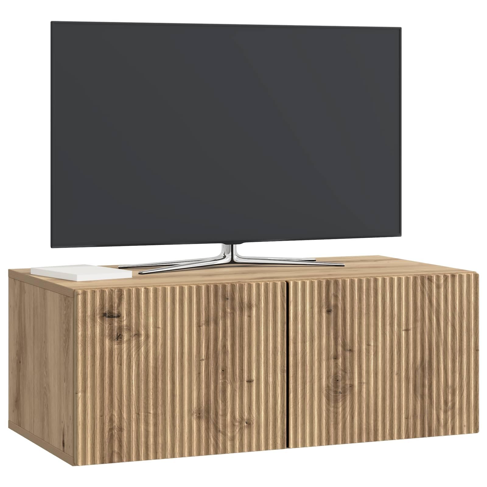 vidaXL Wall-Mounted TV Cabinet Artisan Oak 78.5 x 41 x 30 cm, Living Room, Modern Entertainment Wall Unit, Rectangular TV Console System, Stylish Ample Storage, Wall-Mounted Cabinet