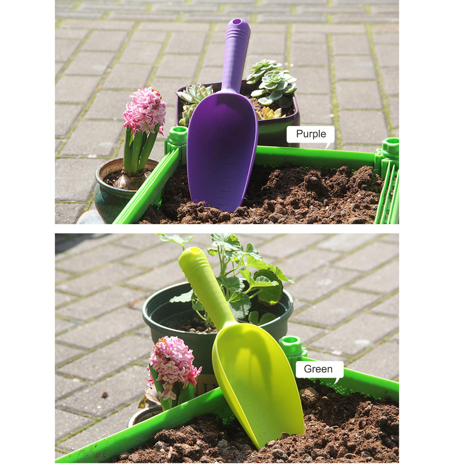 2 Stück Garten-Schaufeln Aus Robustem PP-Kunstharz – Mit Hängeloch, Ergonomischen Griffen Und Extra Tiefe