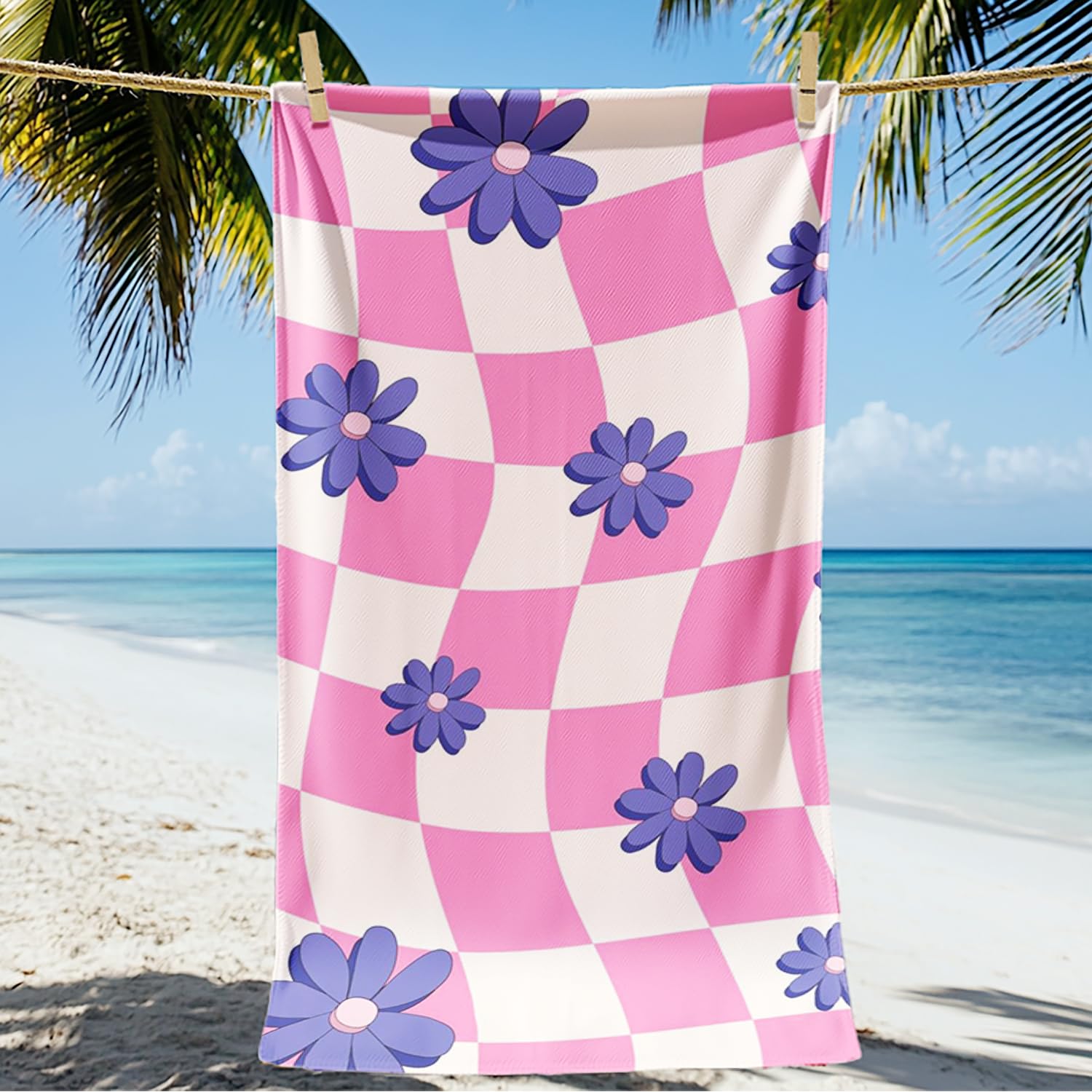 JYK Oversized Microfiber Beach Towels 30''x 60'', Quick-Dry,Sand-Free, Soft & Absorbent Beach Essentials, Perfect for Teens, Women and Men. Ideal for