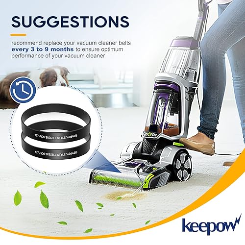 Miniatura 6 de KEEPOW Correas de vacío compatibles con Bissell ProHeat 2X Revolution Pet Pro Aspiradora de alfombras 1986, 2987, 1548F, 1550, 1551, 1964, 2007,