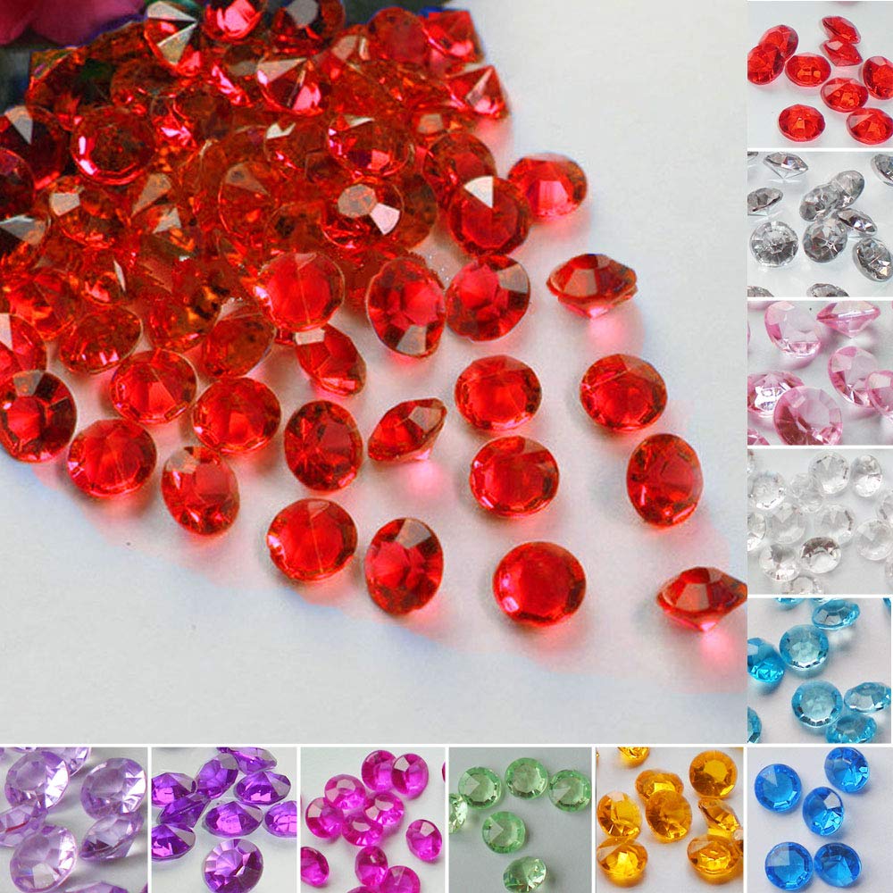 Time to Sparkle 800 10MM Scatter Diamonds Table Crystals Acrylic Confetti Wedding Party (Red)