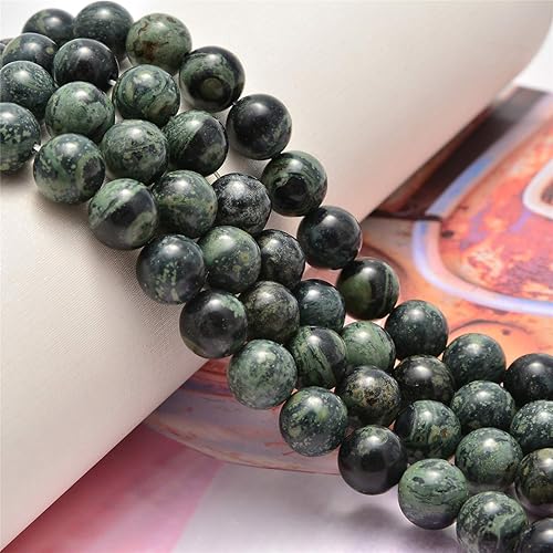 Miniatura 2 de Cuentas sueltas de piedras semipreciosas naturales, redondas y suaves con cordón elástico y aguja para cuentas para fabricación de joyas (100