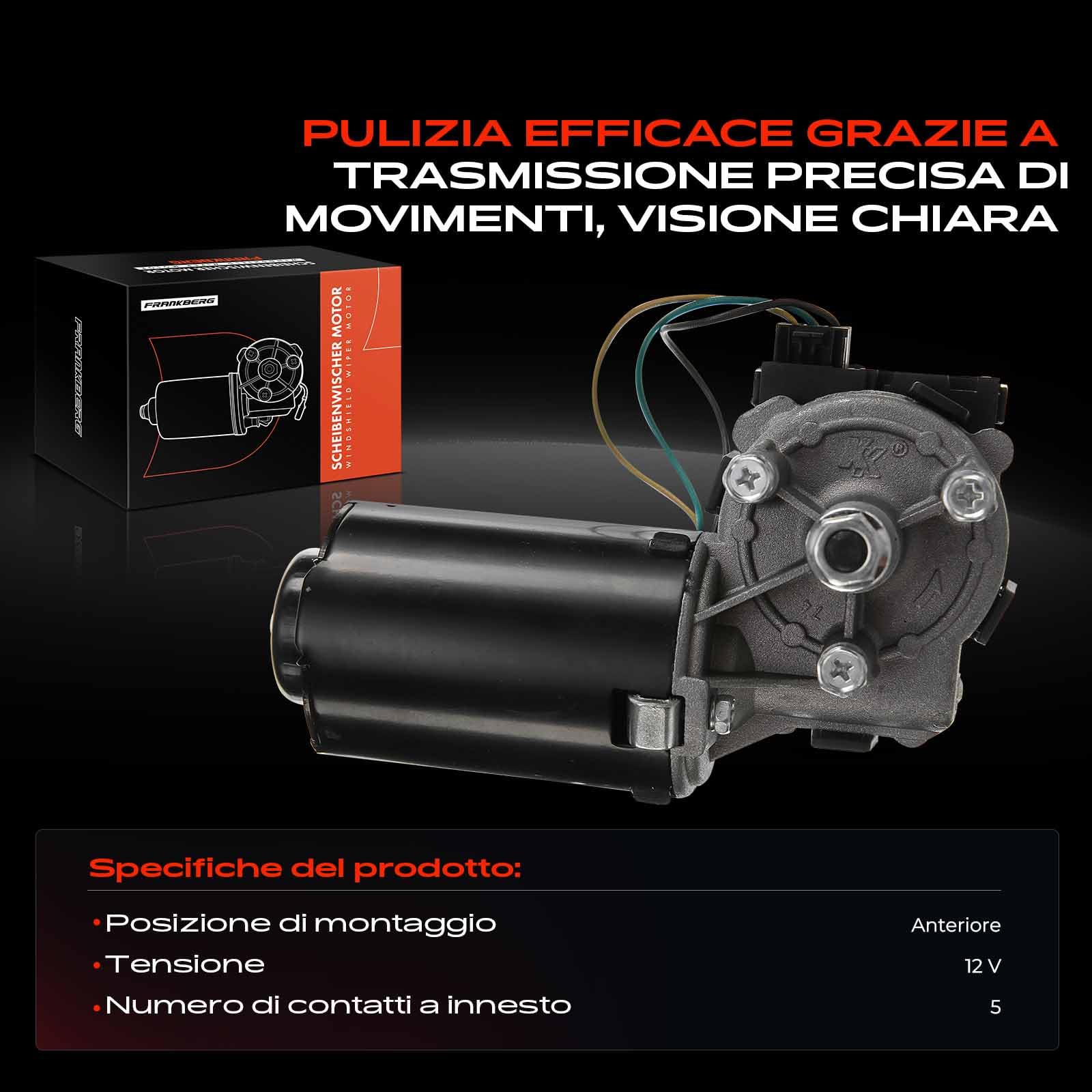 Frankberg Motore Tergicristallo Compatibile con Ducato Pianale/Telaio 244 Ducato Bus 244 Jumper Pianale/Telaio 244 Boxer Pianale/Telaio 244 Boxer Furgone 244 Replace# 064342214010