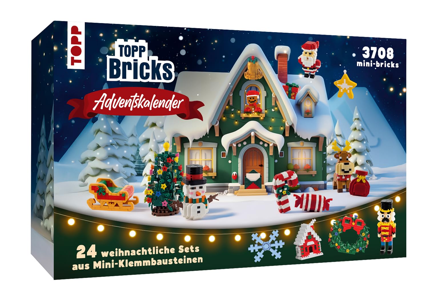TOPP Bricks Adventskalender - 24 weihnachtliche Sets aus Mini-Klemmbausteinen: 24 Tage Bauspaß für Groß und Klein. Mit insgesamt weit über 3.000 Teilen!