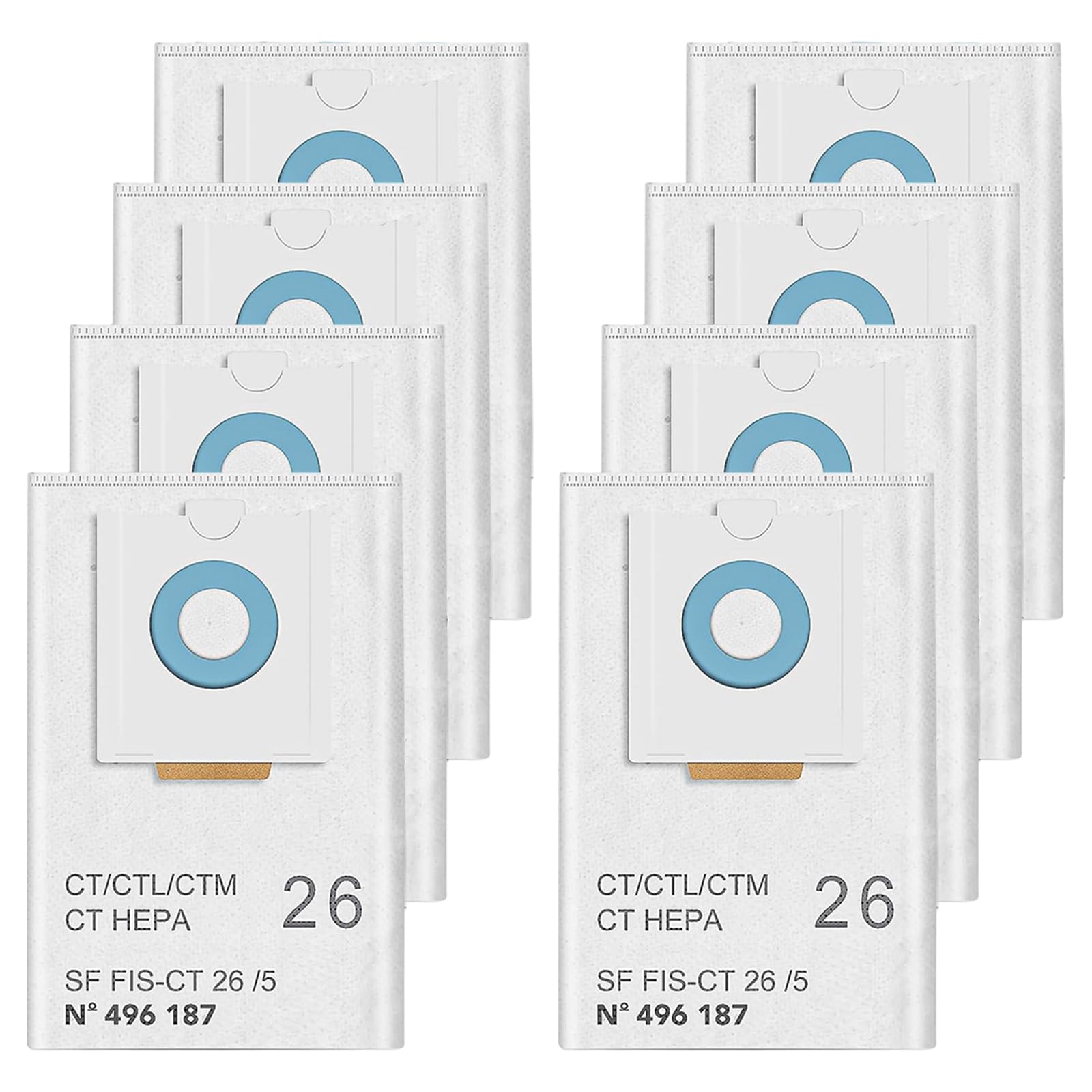 LOHILL 8 Pack 496187 Dust Bags Accessories for Festool CT 26/CTM 26 E/CTL 26E SELFCLEAN Dust Extractors SC FIS-CT 26/5 Vacuum Cleaner Replacement Parts