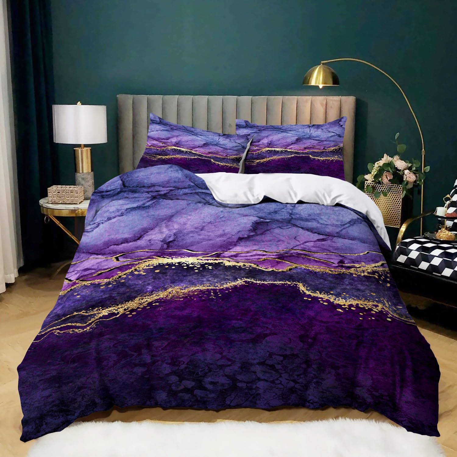 Housse couette garçon et fille motif marbre pour grandir en douceur