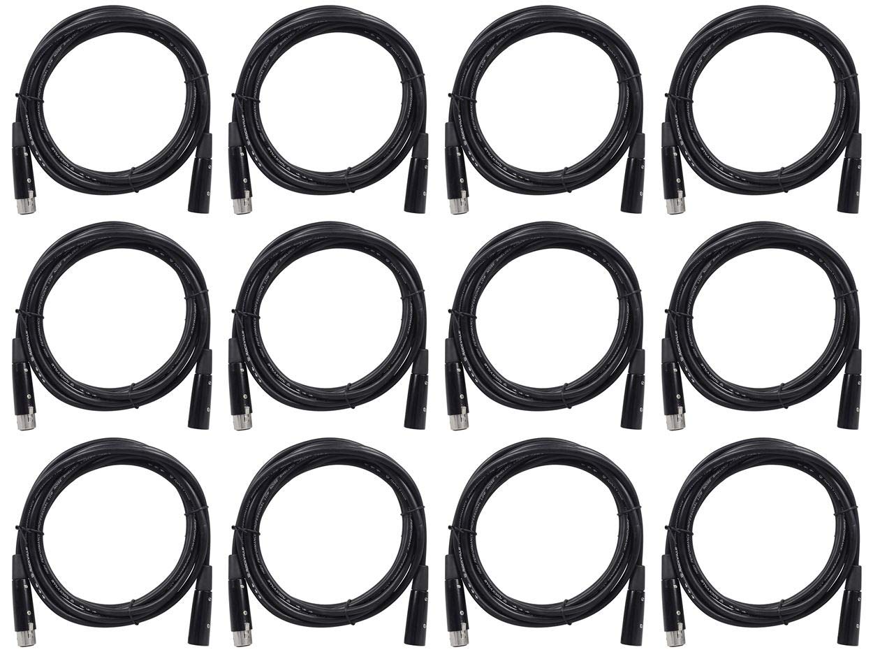 (12) Rockville RDX5M10 10' 5-Pin Male-Female DMX Lighting Cable 100% OFC Copper