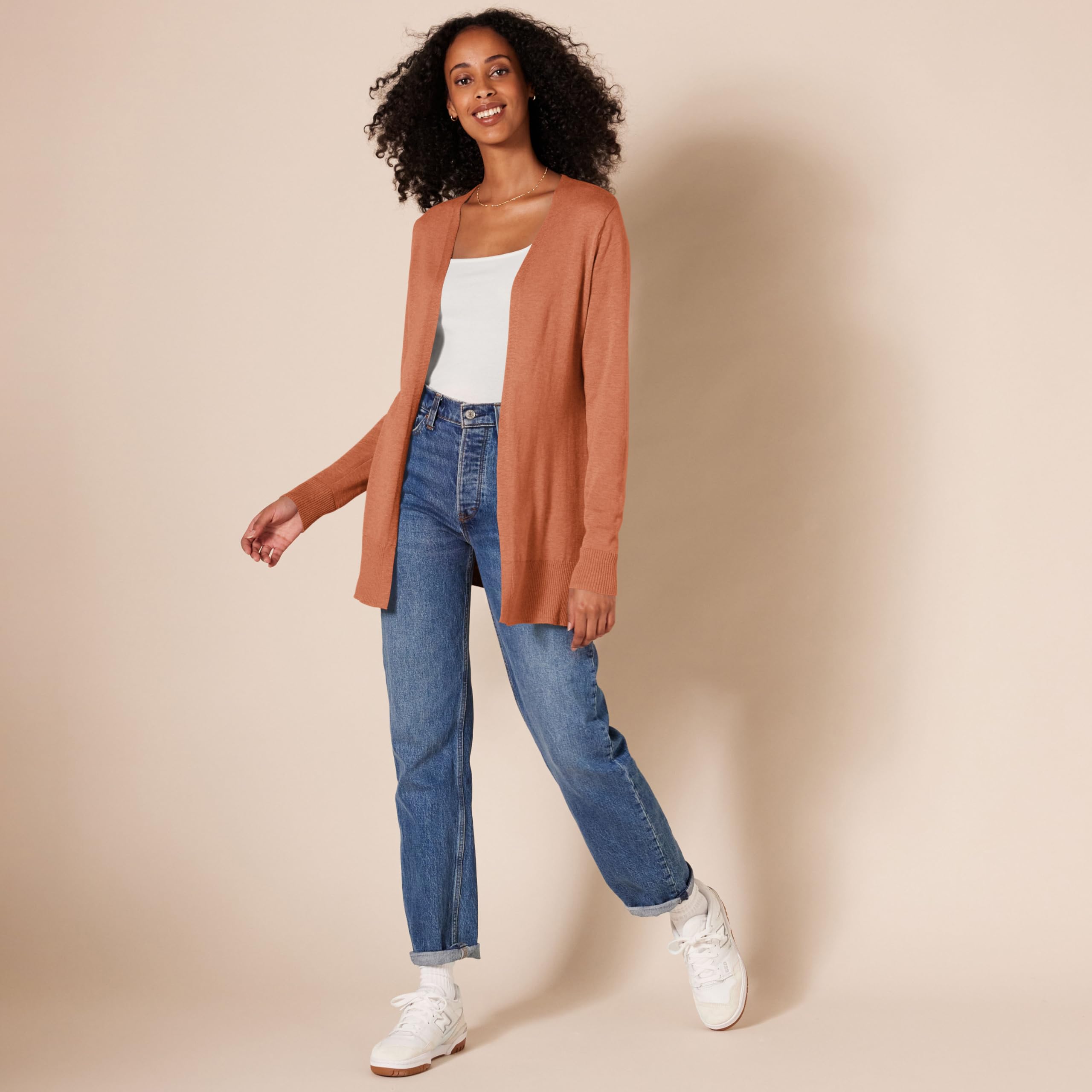 Amazon Essentials Cardigan Leggero Aperto sul Davanti (Disponibile in Taglie Forti) Donna