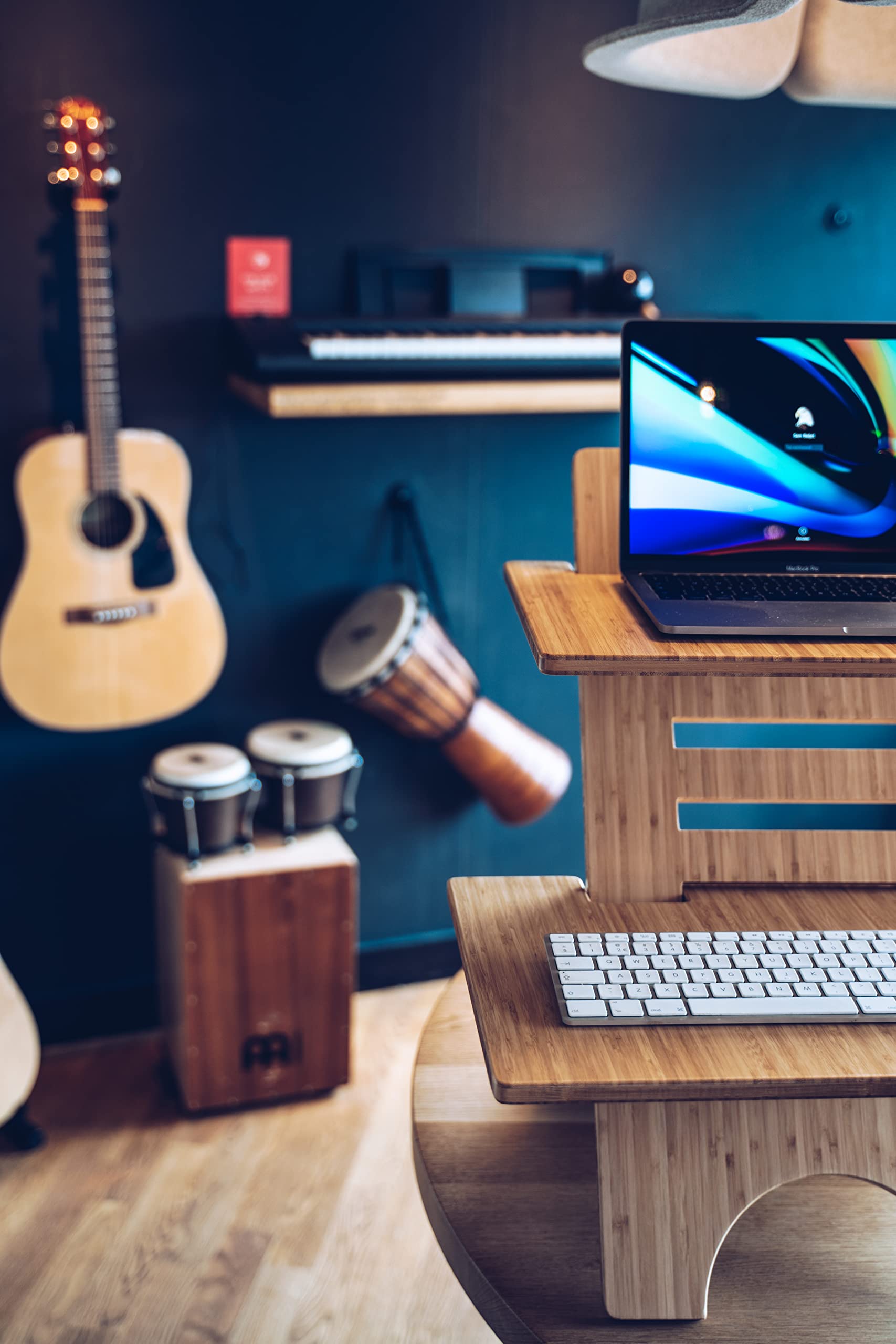 Ständer - Höhenverstellbarer Schreibtisch - Standing Desk - Schreibtischaufsatz - Stehpult Höhenverstellbar - Stehschreibtisch Aufsatz - Hergestellt Aus 100% Bambus - Für Tisch Erhöhung Büro