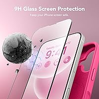 Vista 669 de GONEZ Funda de silicona para iPhone 15 Pro Max, compatible con Magsafe, protector de cámara + protector de pantalla, forro de microfibra suave Negro